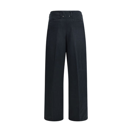 Black Cotton Casual Pants
