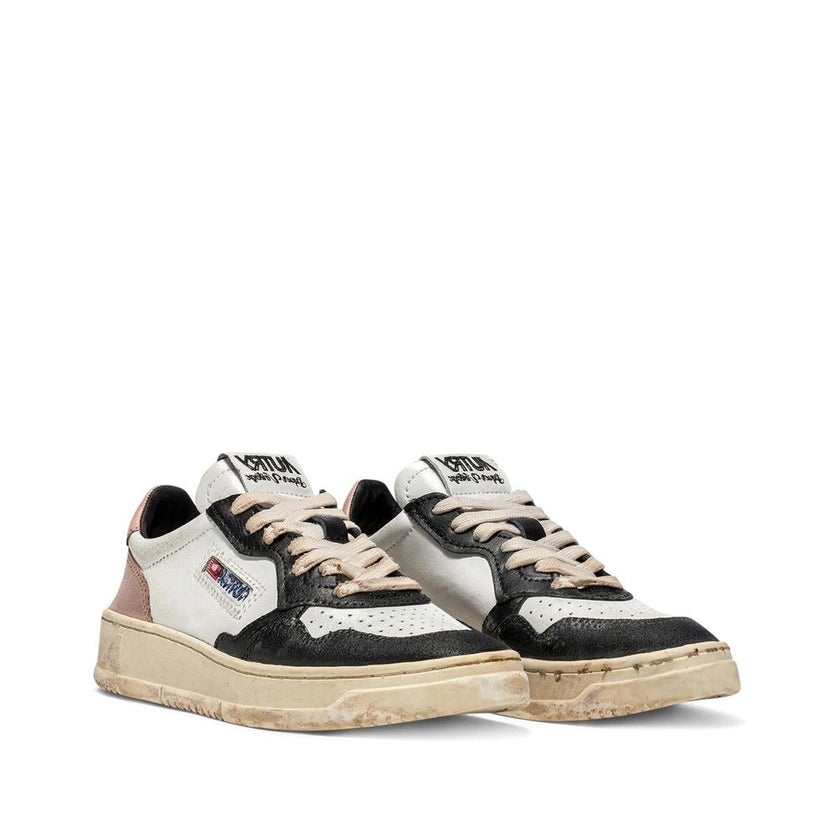 White Leather Low Top Sneakers