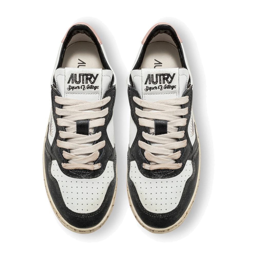 White Leather Low Top Sneakers