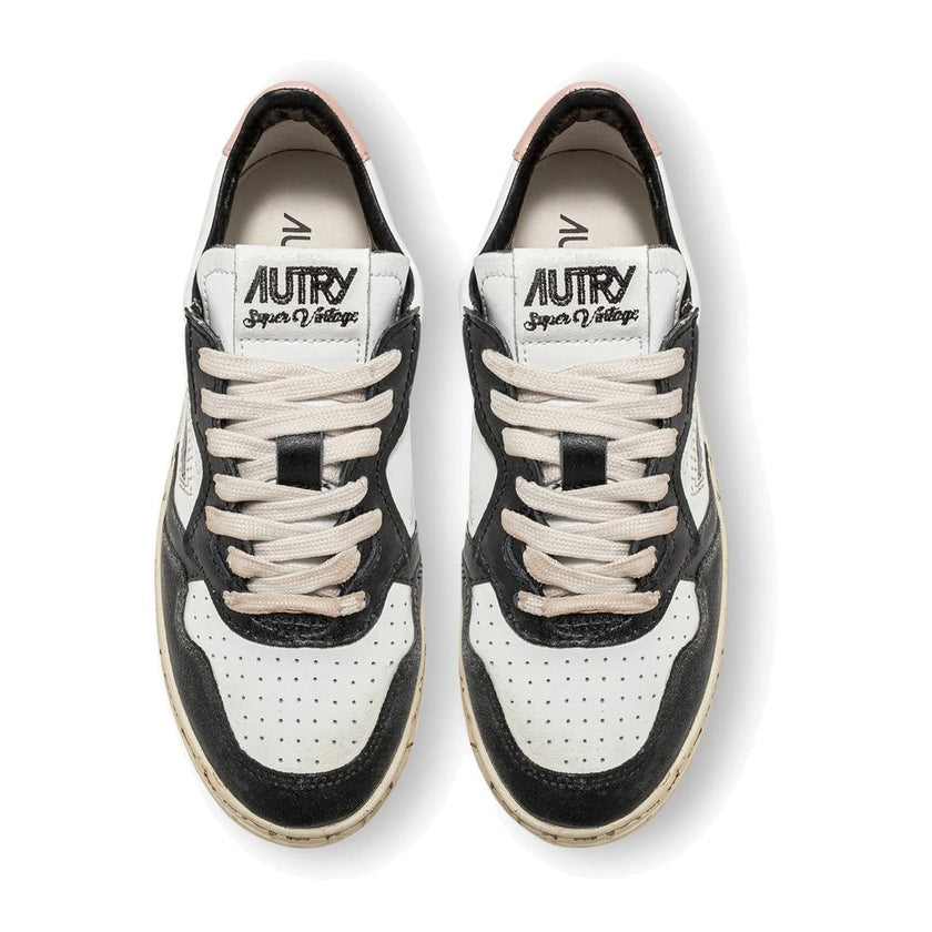 White Leather Low Top Sneakers