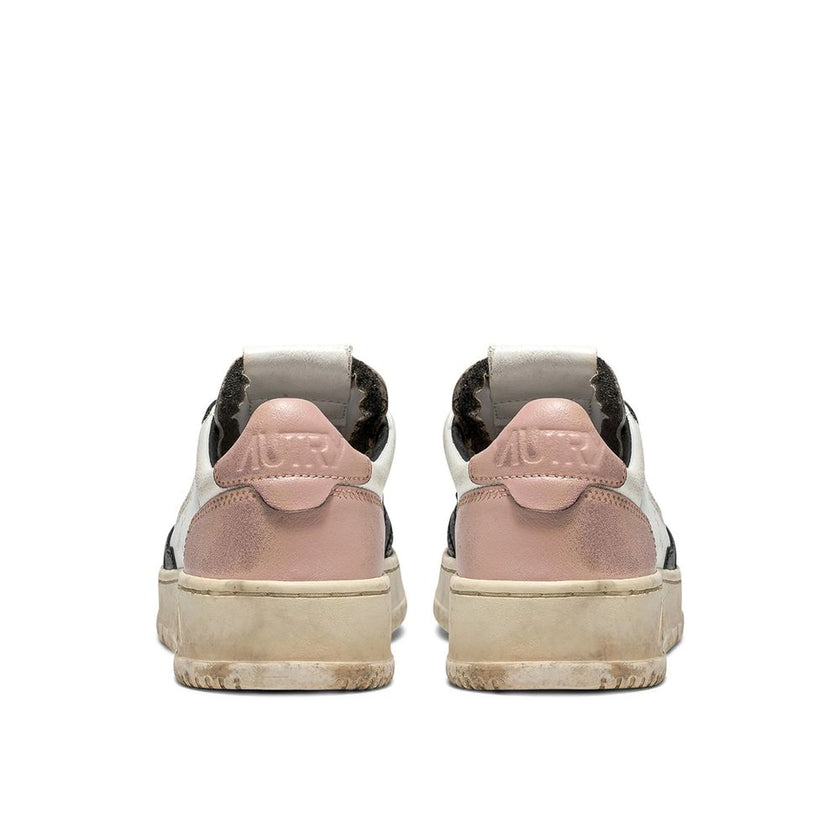 White Leather Low Top Sneakers