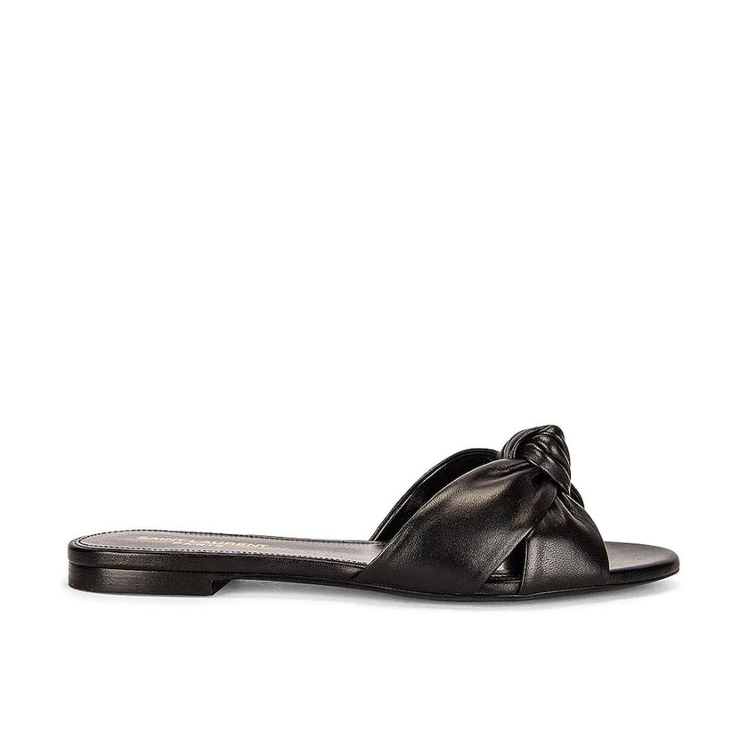 Black Calfskin Slides