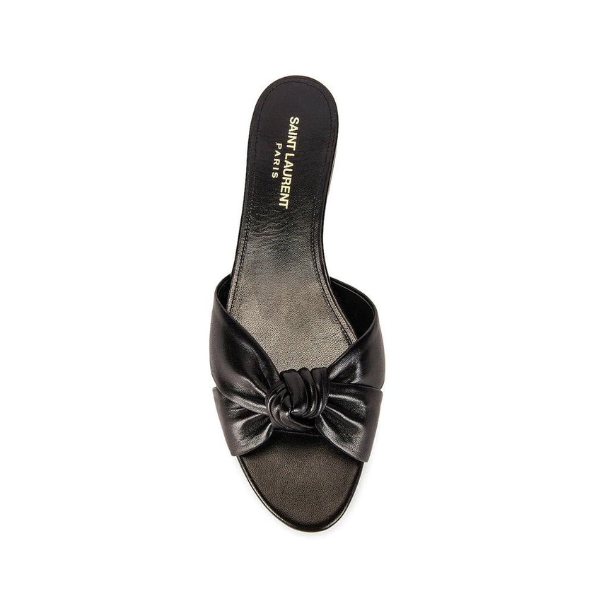 Black Calfskin Slides