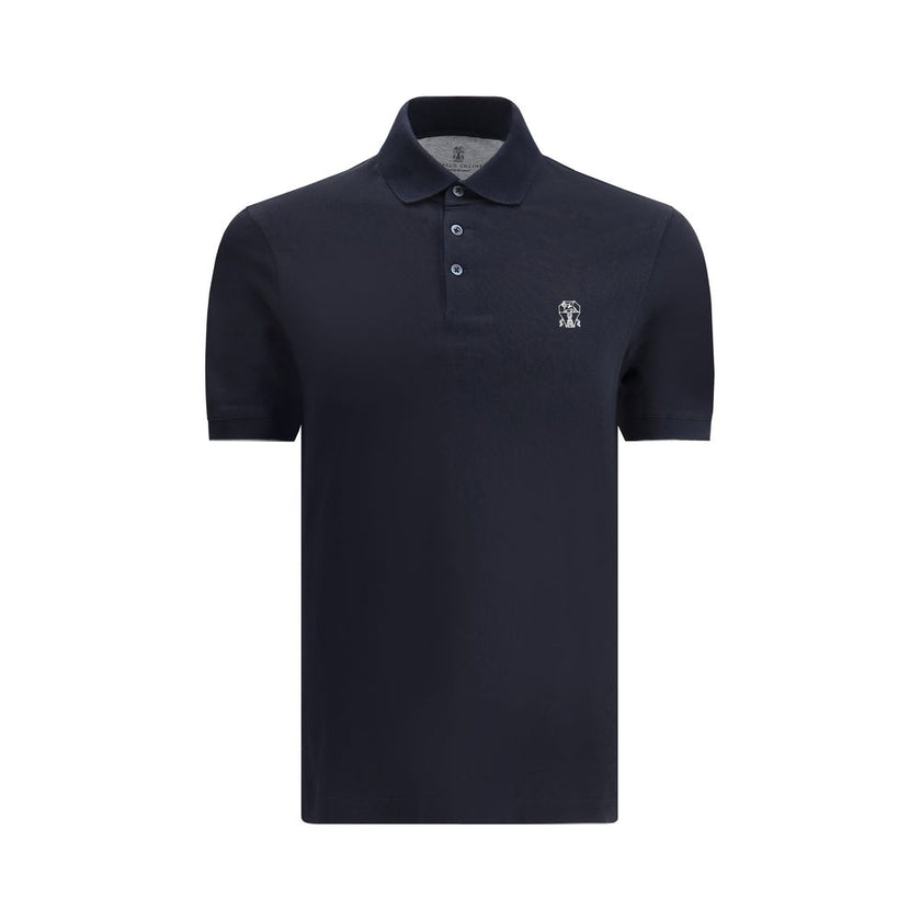 Blue Cotton Polo Shirt