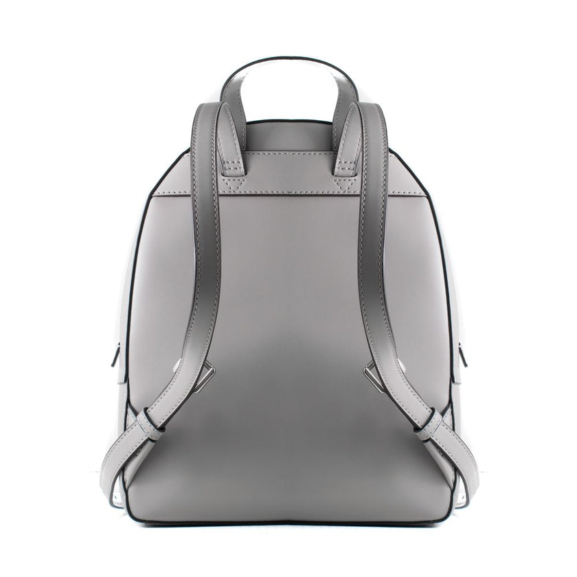 Gray Leather Backpack