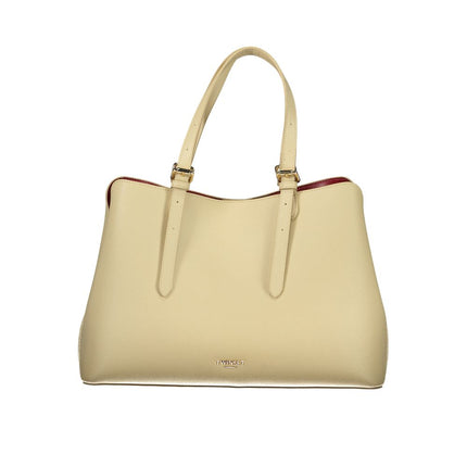 Beige Polyurethane Women Tote