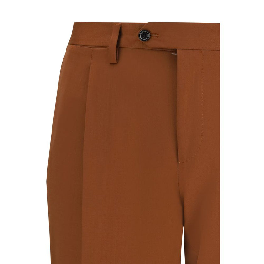 Brown Cotton Two-Piece Suit