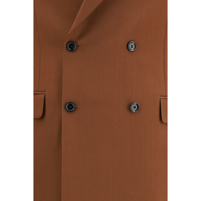 Brown Cotton Two-Piece Suit