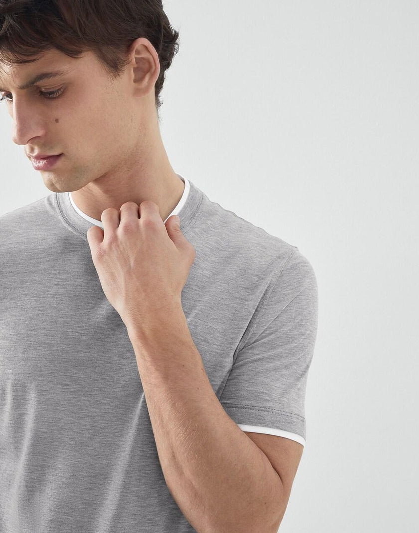 Gray Silk T-Shirt