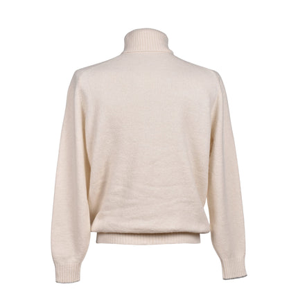 White Leather Turtleneck