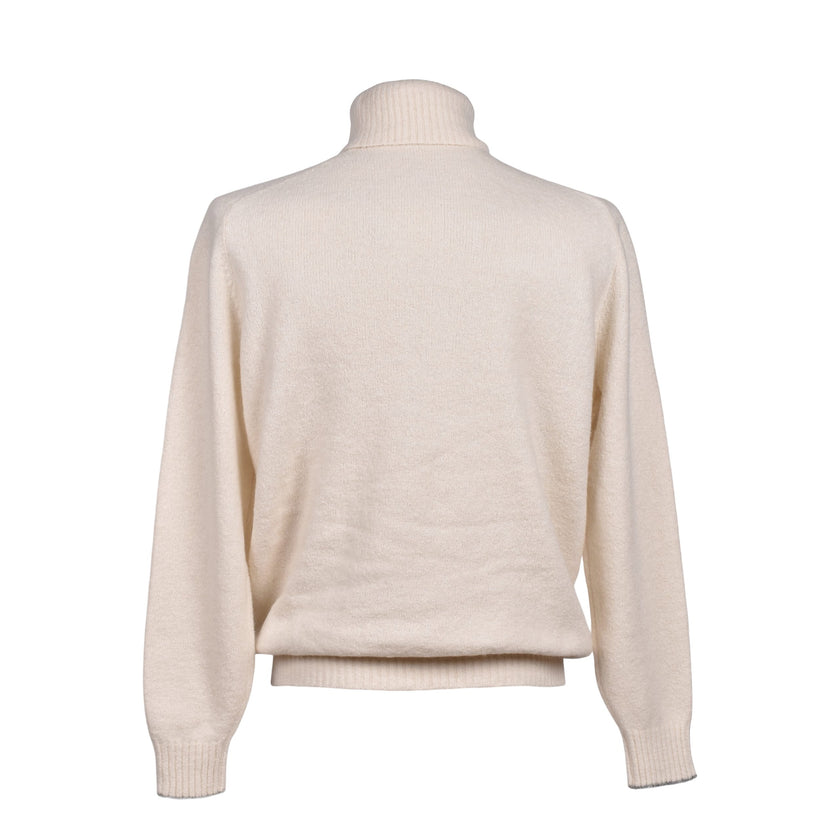 White Leather Turtleneck