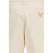 Beige Cotton Casual Pants