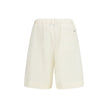 Beige Polyester Bermuda Shorts