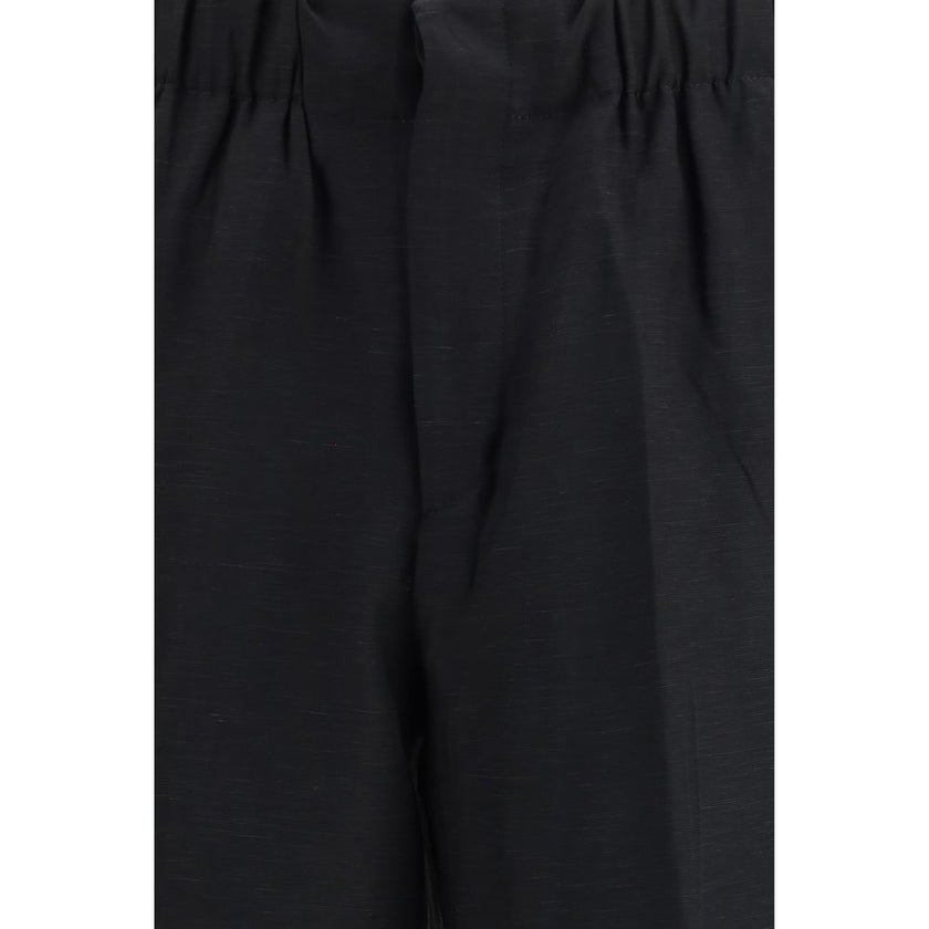 Black Viscose Casual Pants