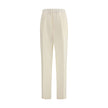 Beige Viscose Casual Pants