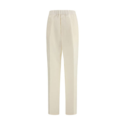 Beige Viscose Casual Pants