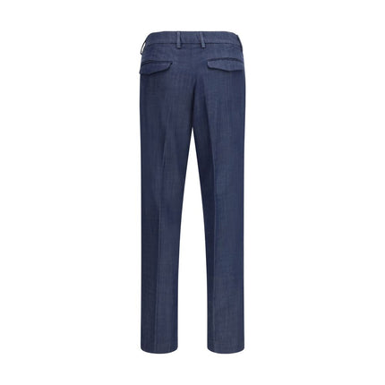 Blue Tencel Casual Pants