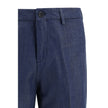 Blue Tencel Casual Pants