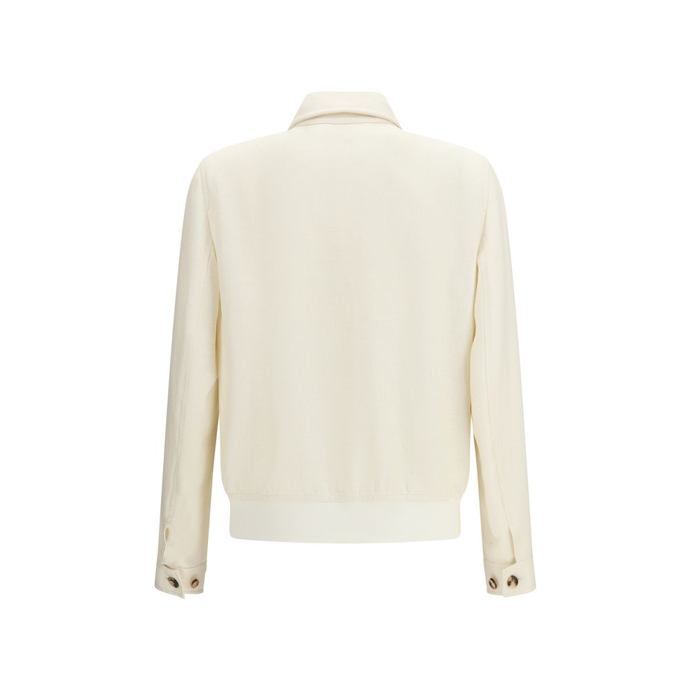 White Silk Shell Jacket