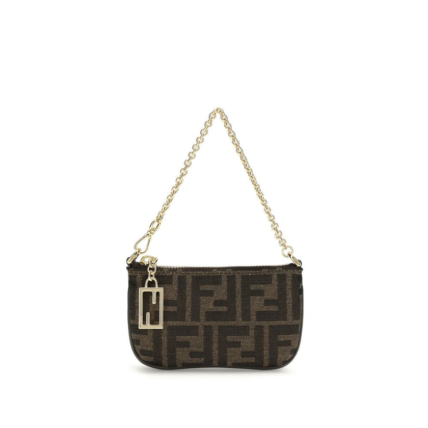 Brown Polyester Shoulder Bag