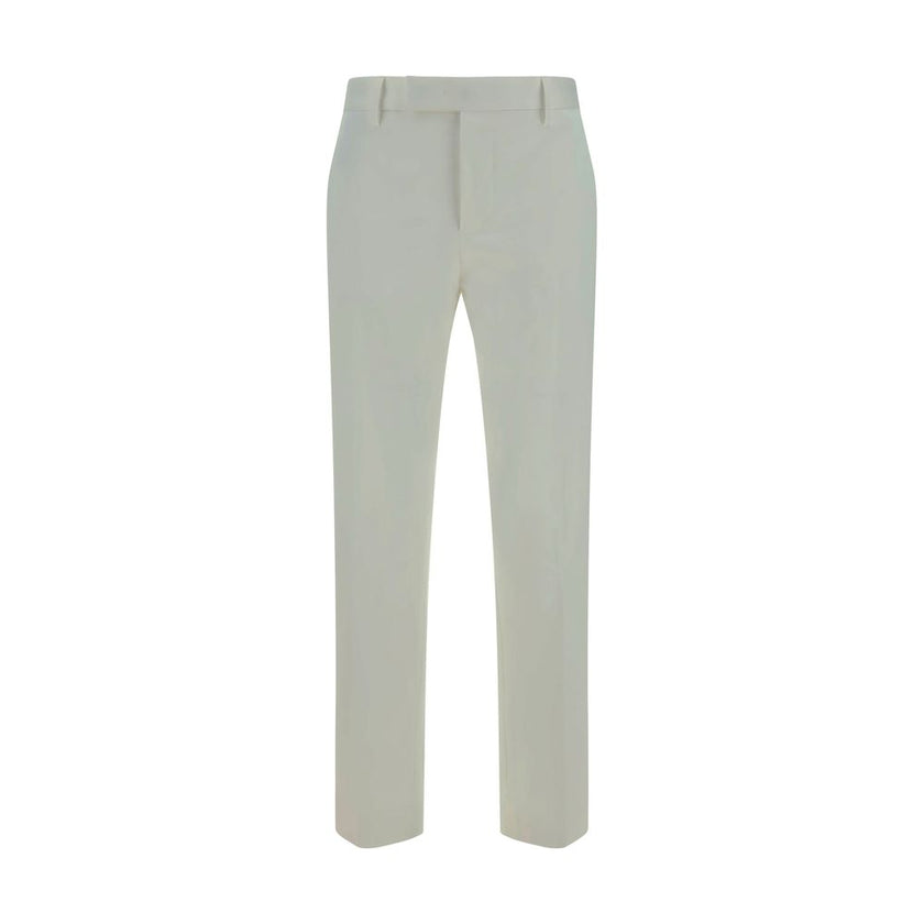 White Cotton Casual Pants