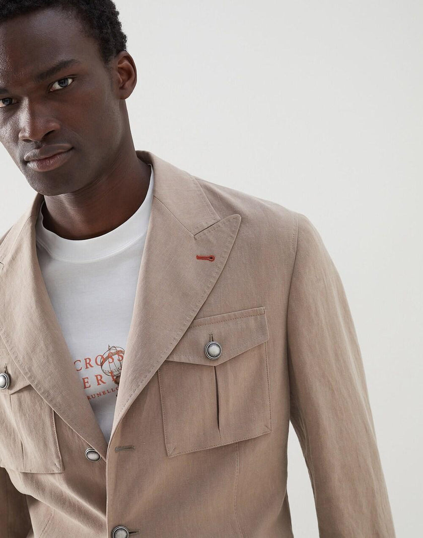 Brown Linen Jackets And Coat