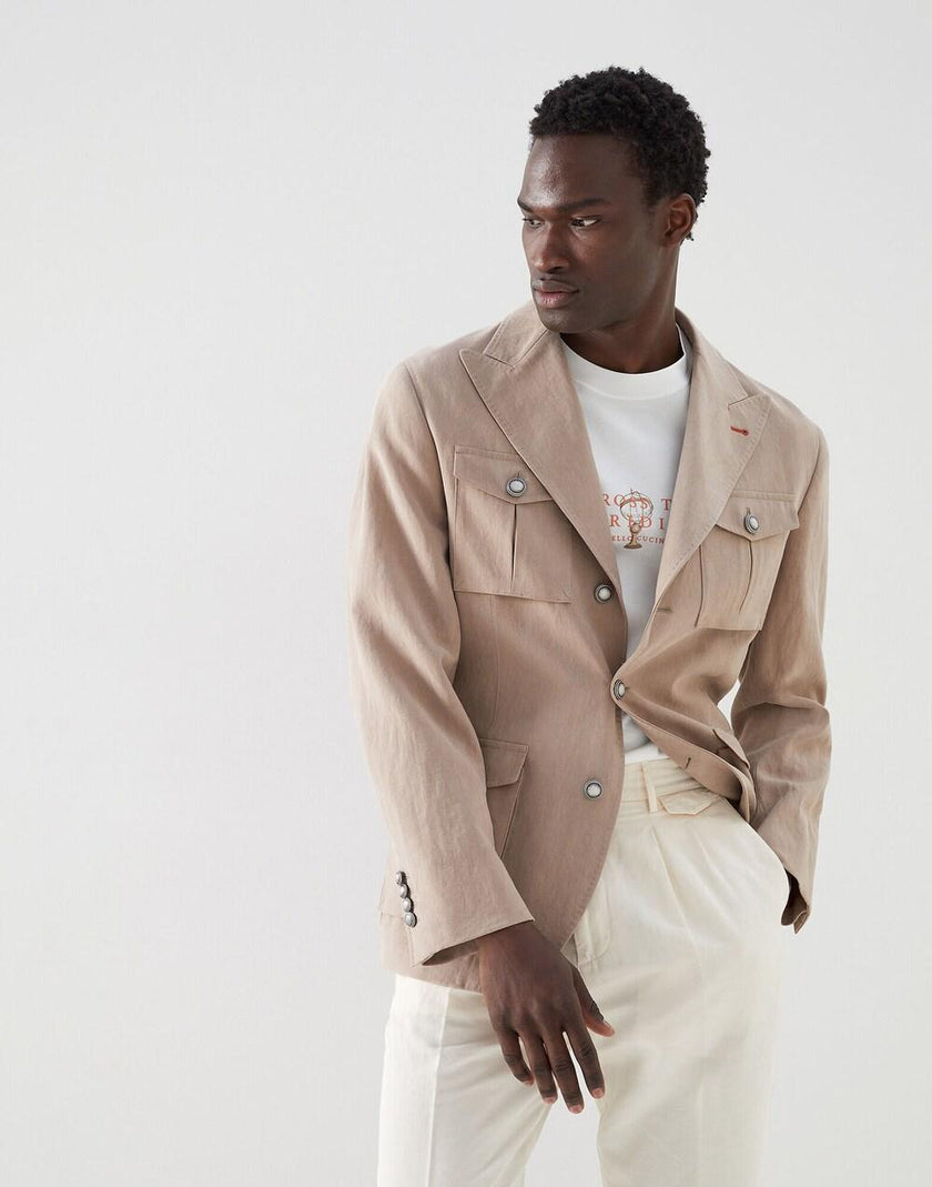 Brown Linen Jackets And Coat