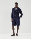Blue Cotton Bermuda Shorts