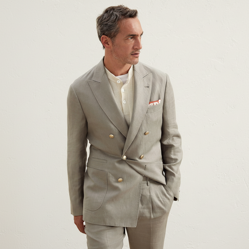 Green Linen Blazer