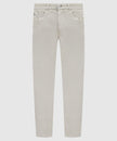 Beige Cotton Casual Pants
