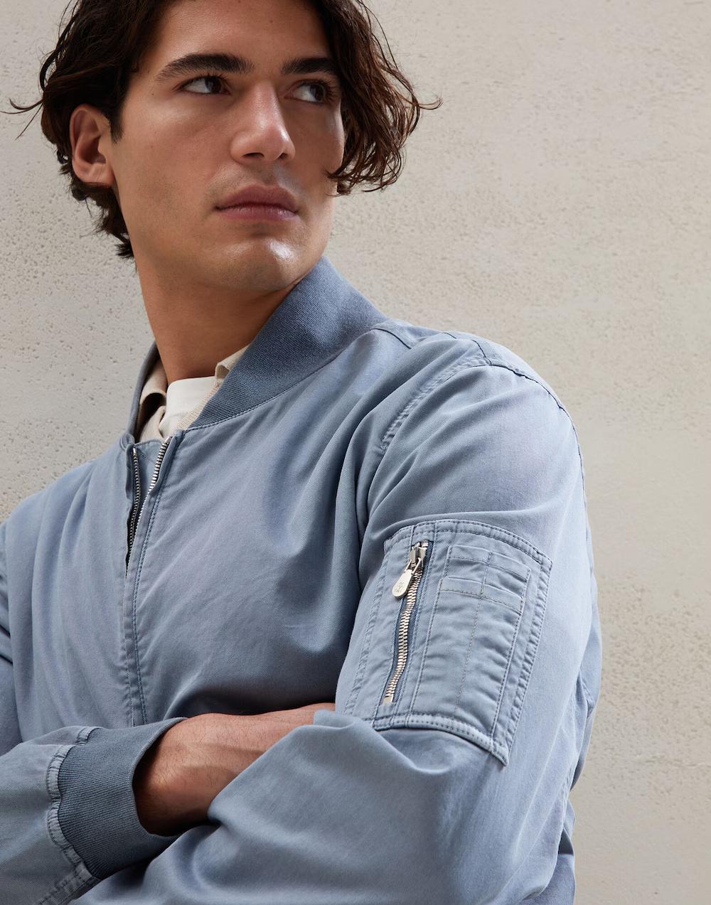 Blue Cotton Bomber