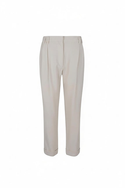 White Viscose Casual Pants