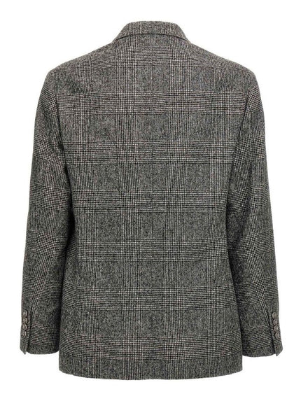 Gray Leather Blazer