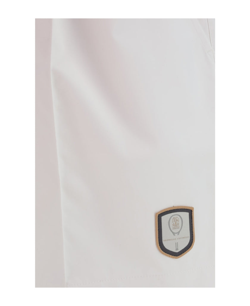 White Polyester Shorts