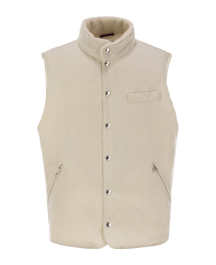 Bicolor Cotton Sleveless Jacket