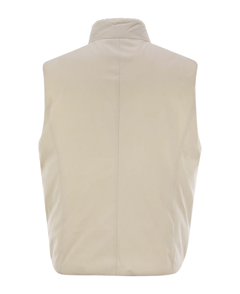 Bicolor Cotton Sleveless Jacket