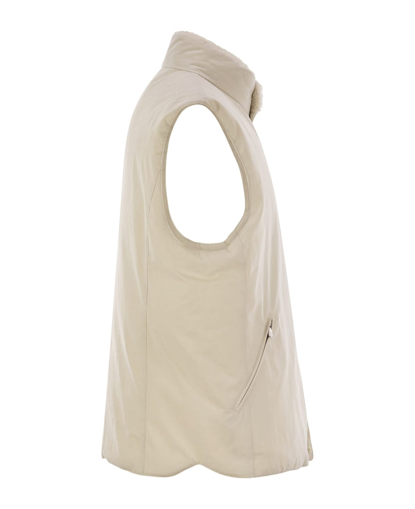 Bicolor Cotton Sleveless Jacket