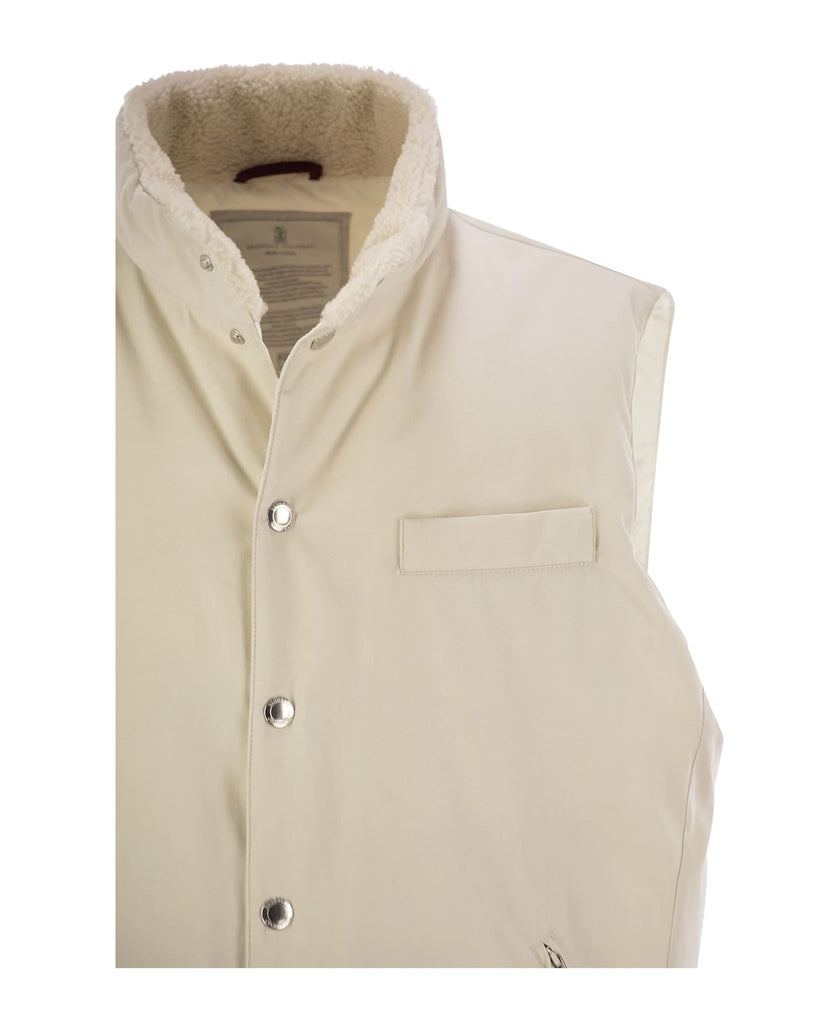 Bicolor Cotton Sleveless Jacket