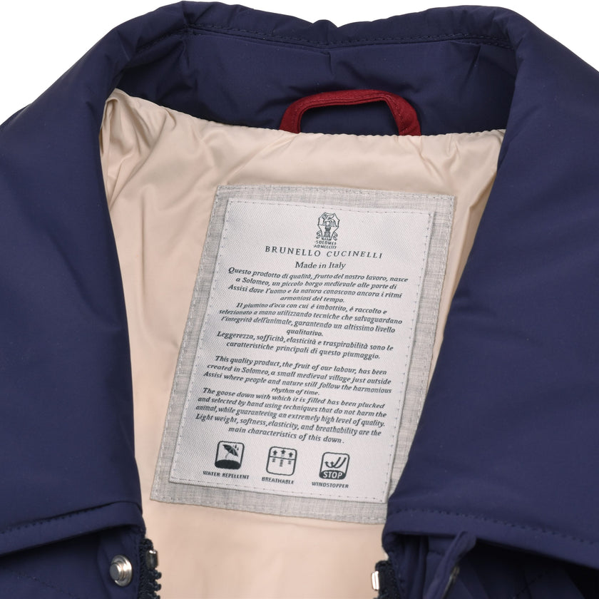 Blue Polyamide Full-Length Jacket