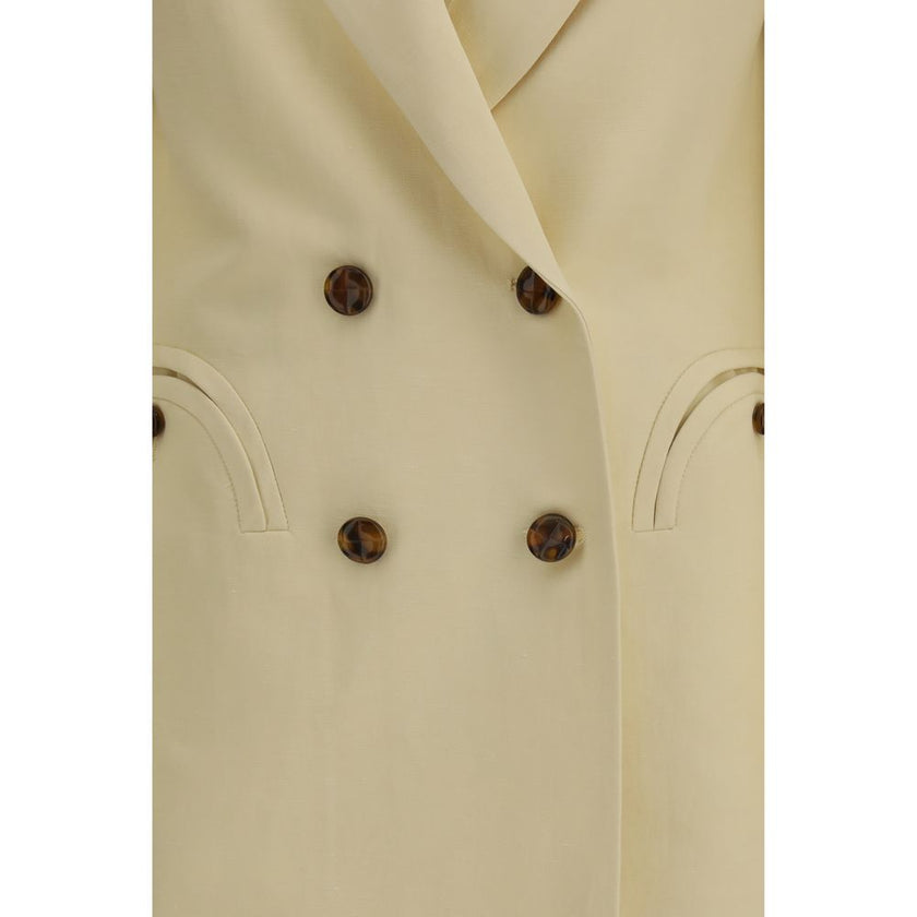 Beige Linen Blazer