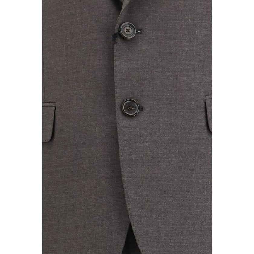 Gray Fleece Wool Two-Piece Suit