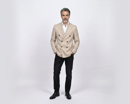 Beige Linen Blazer