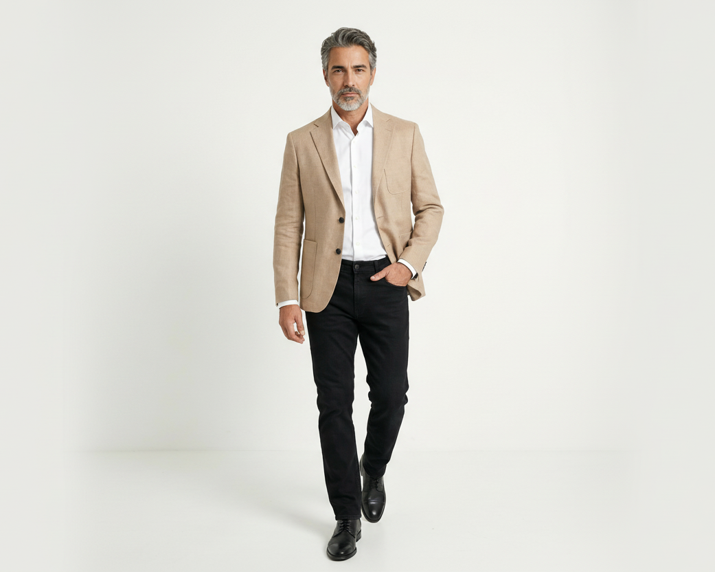 Beige Linen Blazer