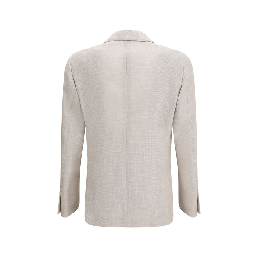 Beige Silk Blazer