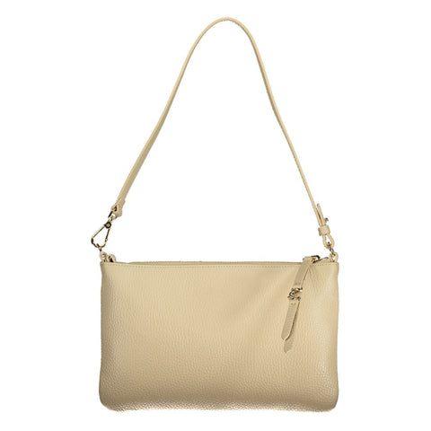 Beige Leather Women Handbag