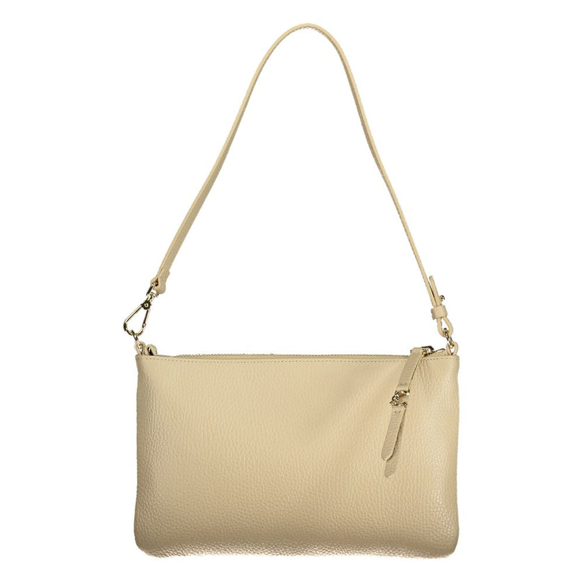 Beige Leather Women Handbag
