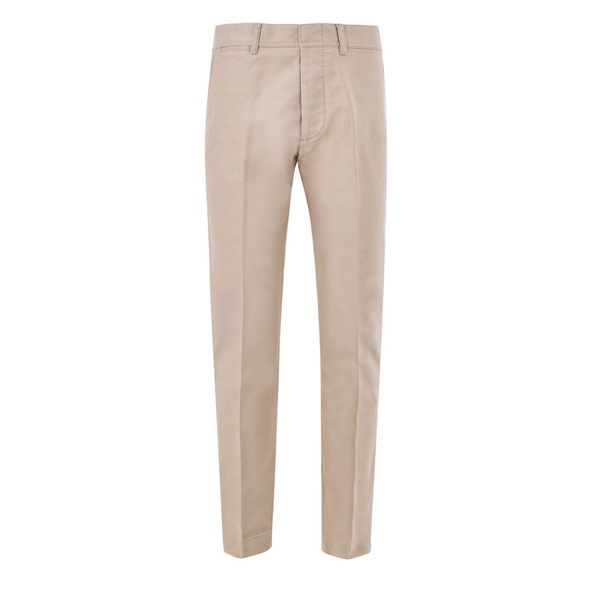 Beige Cotton Chino Pants