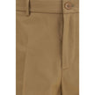 Beige Cotton Casual Pants