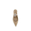 Beige Calf Leather Bos Taurus High Heel Pumps