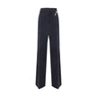 Blue Wool Casual Pants